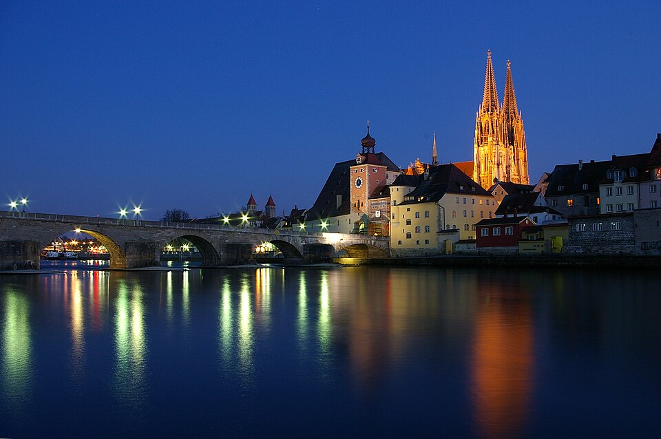Old town of Regensburg with Stadtamhof（Germany）